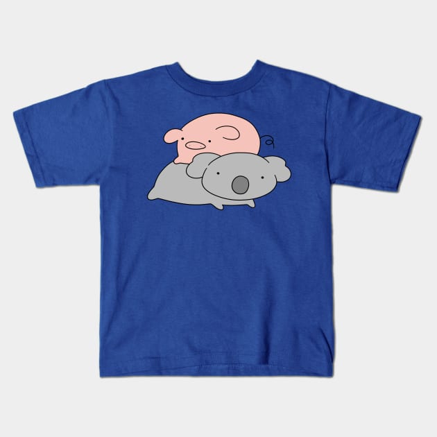 Koala and Little Pig Kids T-Shirt by saradaboru